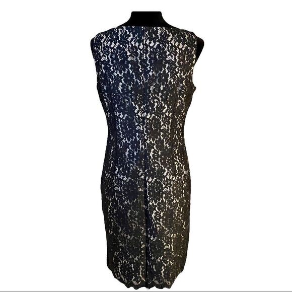 Ann Taylor Fully Lined Black Lace Sleeveless Cocktail Dress - Picture 3 of 5
